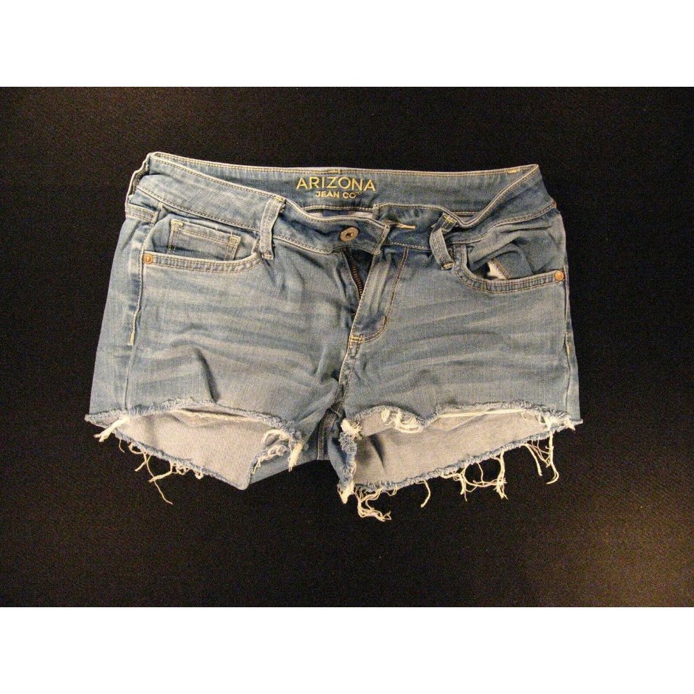 Arizona Jean Co Womans Cut Off Jeans Shorts Sz 5 Measured W27 Junior Blue Denim